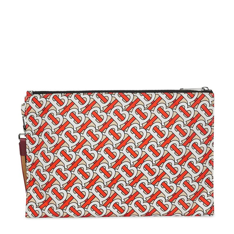 burberry/博柏利女包 女士tb monogram拼色尼龙拉链手拿包 8010766