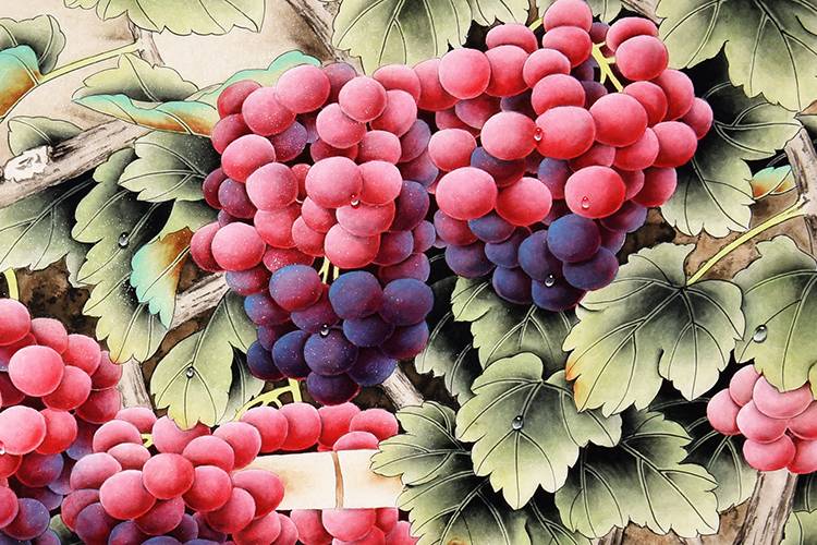 工笔 申凌枫《硕果累累丰收年》136×68cm/136cmx68cmcm/传统水墨