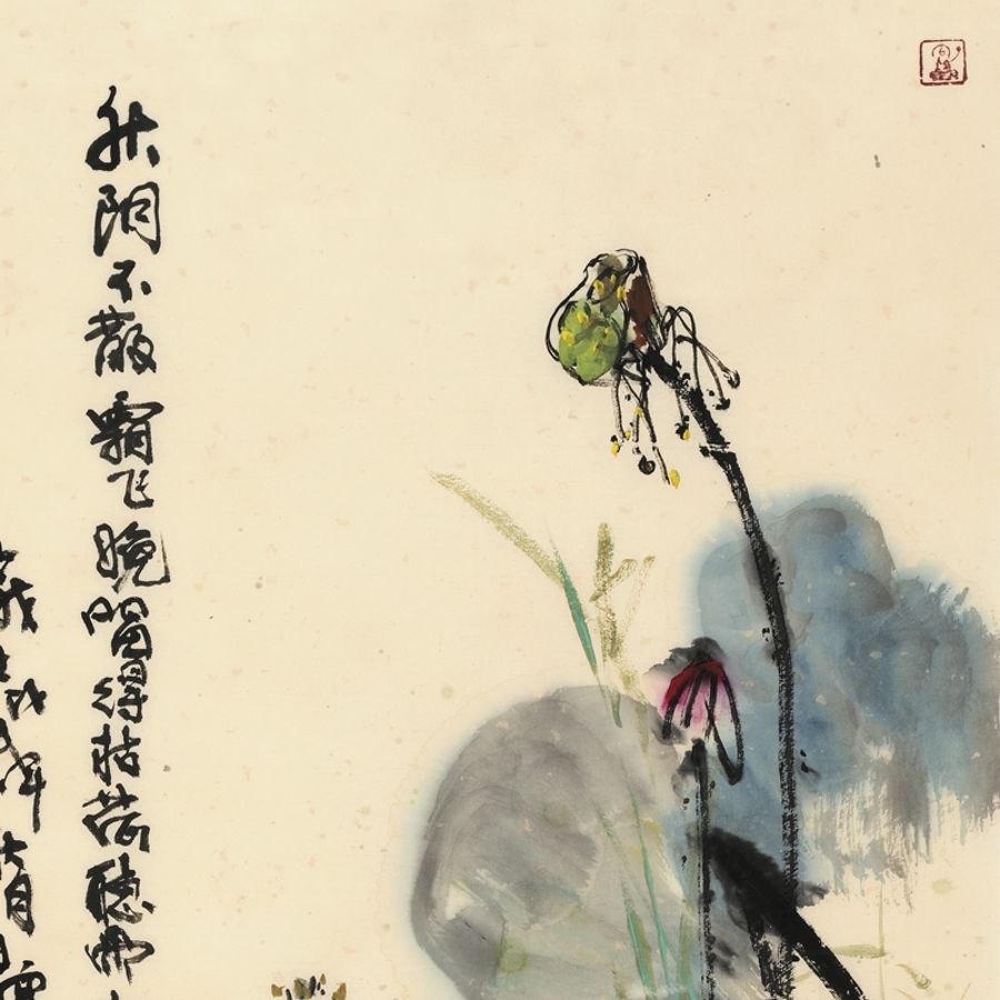【secoo art寺库艺术 传统水墨单幅作品】订制 写意名家 田寒 《听雨