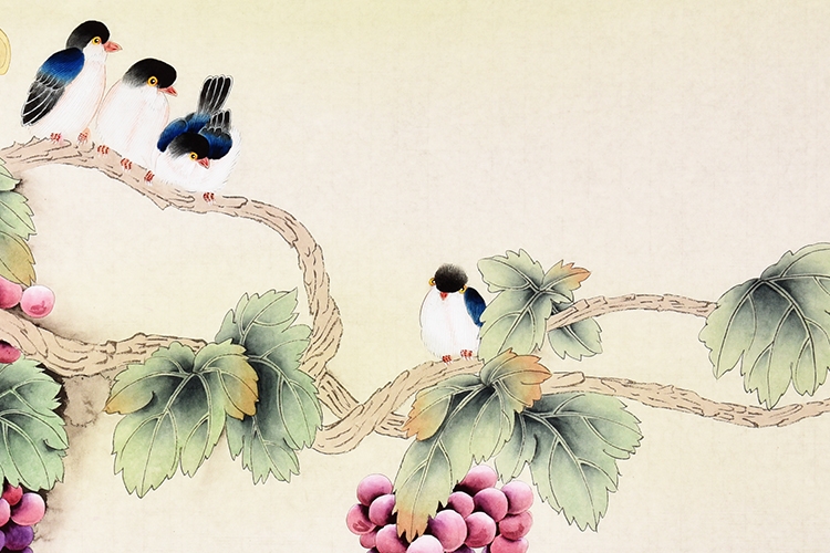 工笔 申凌枫《硕果累累》136×68cm/136cmx68cmcm/传统水墨