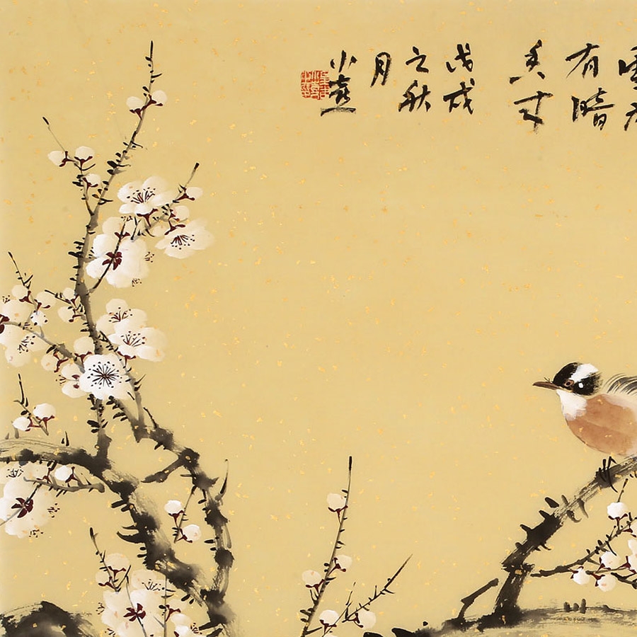 皇甫小喜 《凌寒独自开》/68x68cm/传统水墨