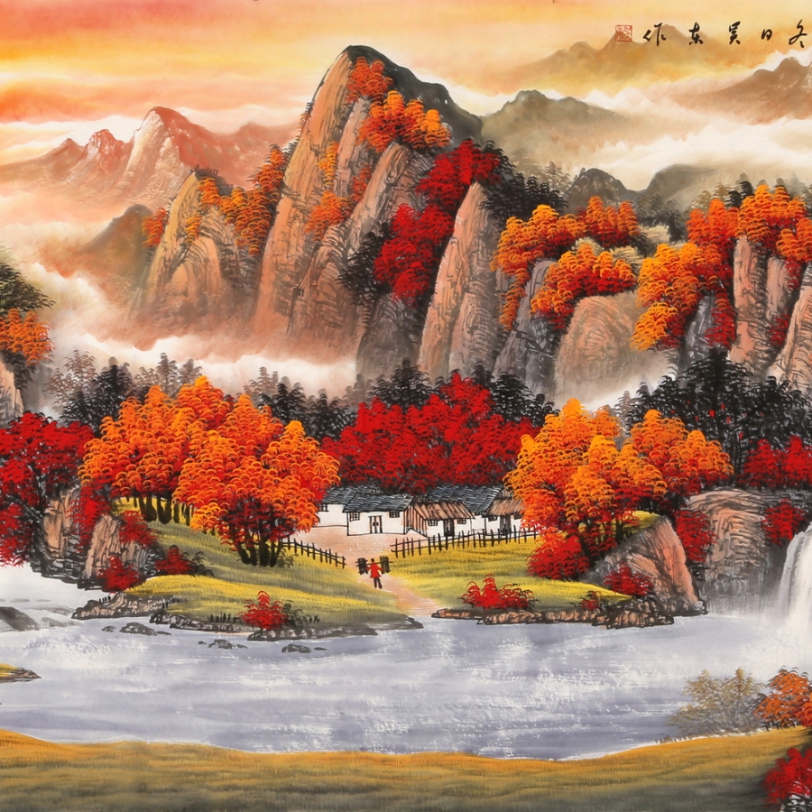 【SECOO ART寺库艺术 传统水墨单幅作品】吴东 《万山红遍》/240x97cm/传统水墨【正品 价格 图片】 - 寺库网