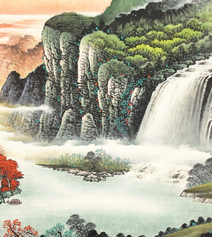 订制 张惠文《盛世春晖聚宝图》/232x95cm/传统水墨