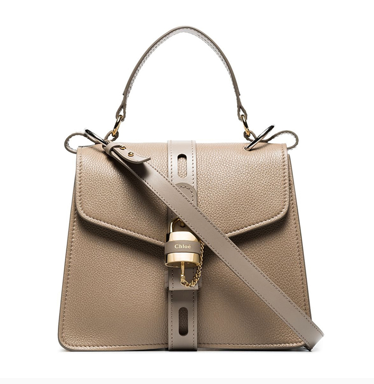 chloe/克洛伊 20春夏 aby系列 女士牛皮经典logo图案时尚锁头挂饰手提