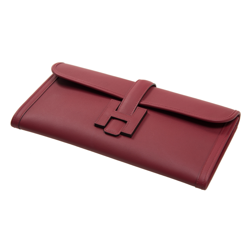 hermes/爱马仕 女士 jige 29 k1 rouge grenat swift 红色手拿包 jige