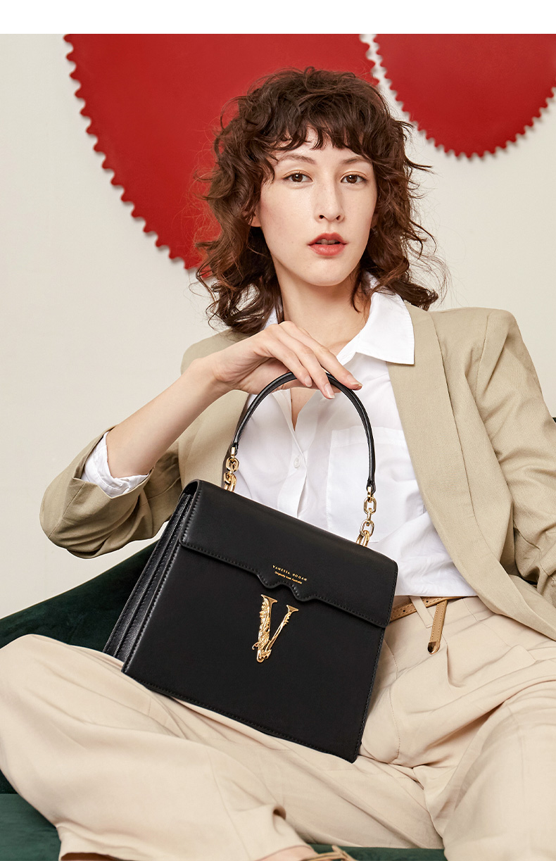 vanessa hogan/vanessa hogan vh女包牛皮革简约风梯形包青年潮流手提