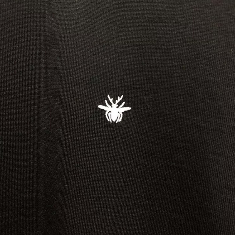 dior/迪奥 19秋冬 男装新款黑色羊毛绣蜜蜂标识男士针织衫毛衣 933m