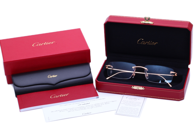 19秋冬新品CARTIER/卡地亚眼镜架男女款无框商务款近视镜框架K金光学镜CT0070O