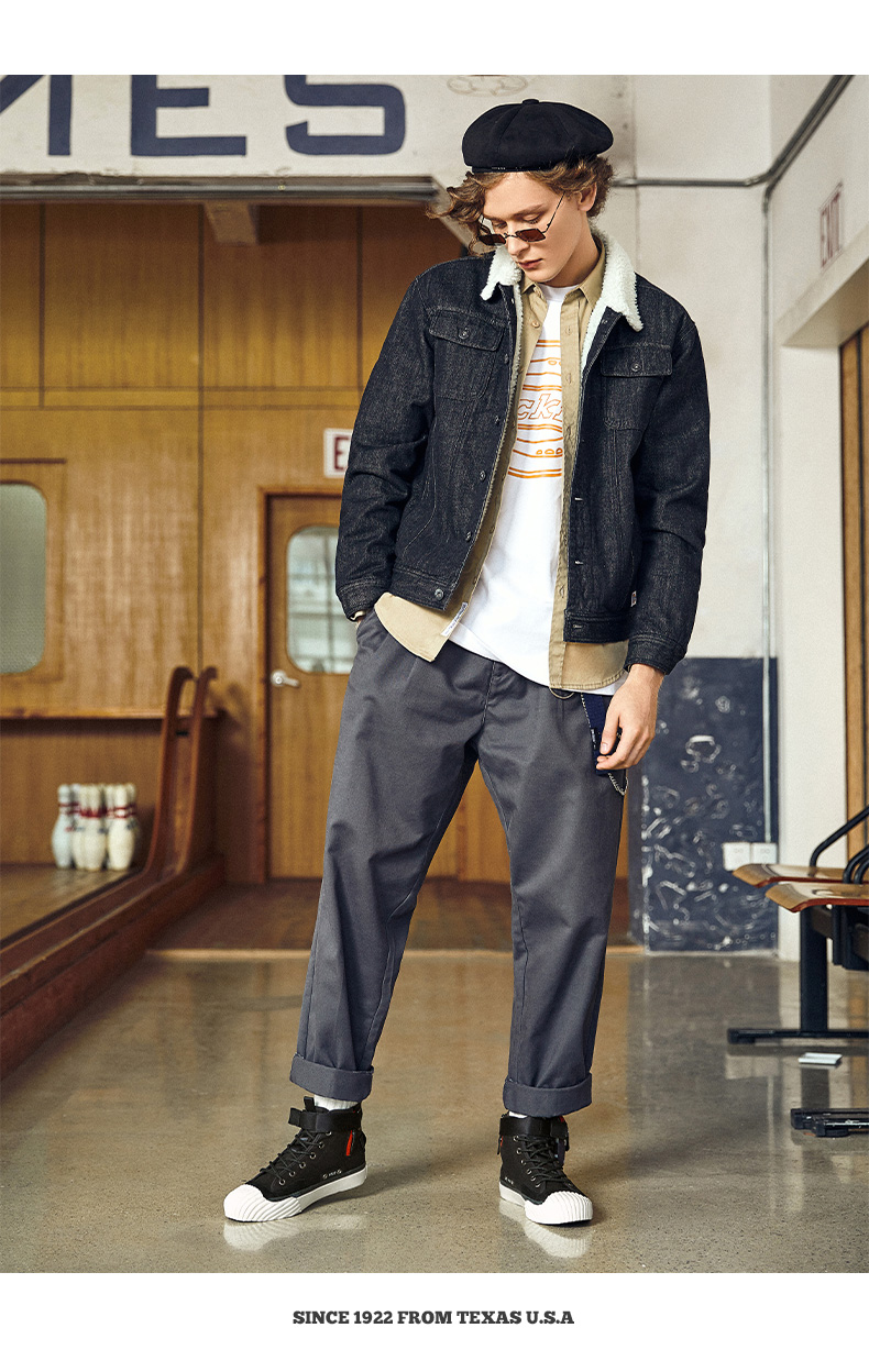 dickies高帮帆布鞋男秋季新款个性布袋鞋子系带男士板鞋休闲潮鞋193