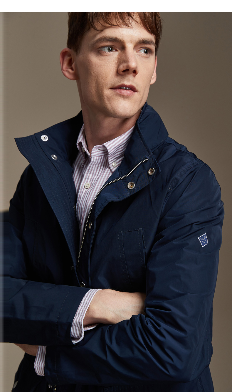 gant/甘特 2019早秋新品 男士夹克 立领隐藏帽中长夹克外套 7006005
