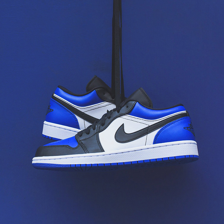 nike/耐克19秋冬情侣款aj1低帮皇家蓝闪电 nike air jordan 1 low