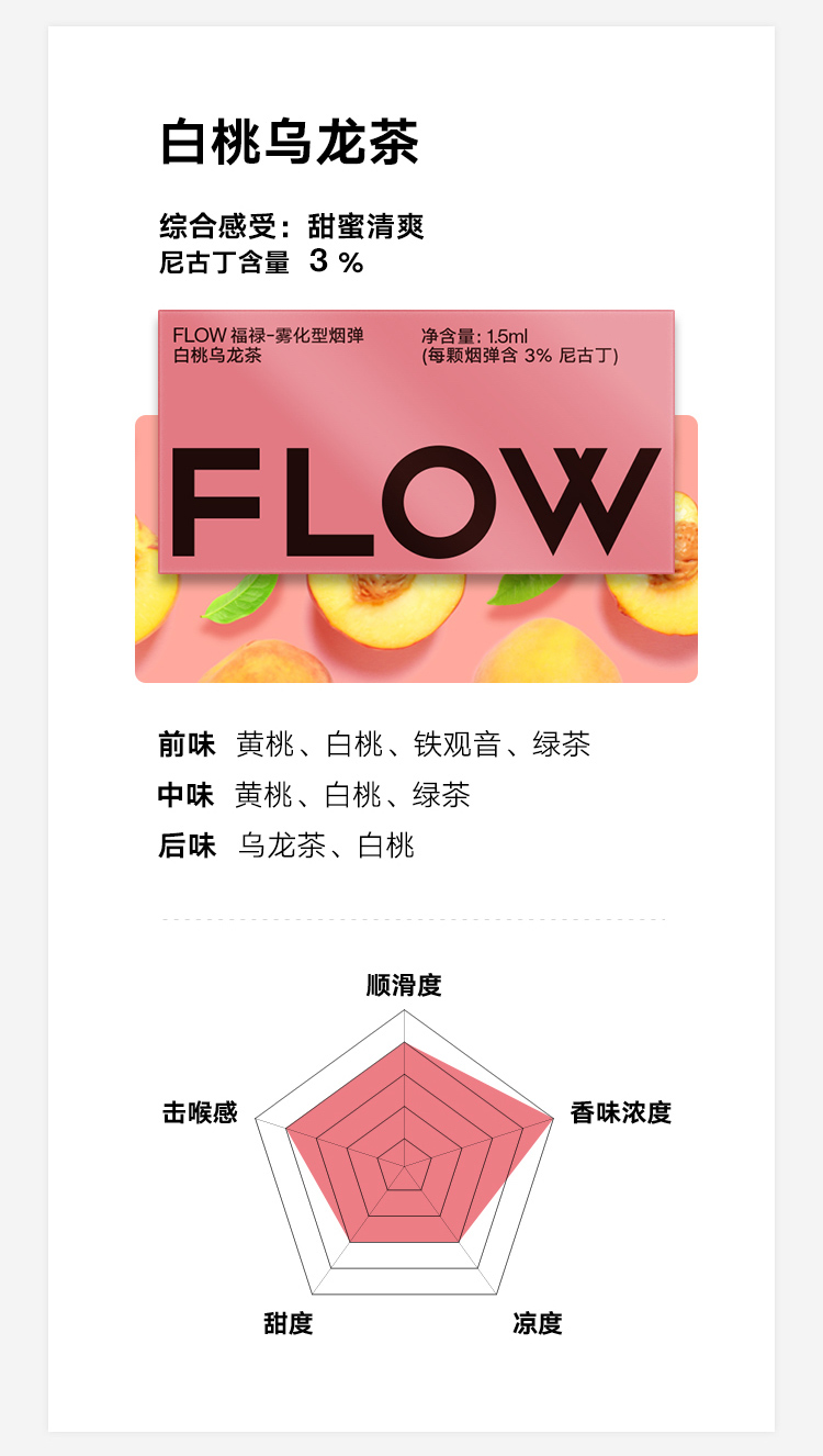 flow 福禄电子烟 烟油烟弹 水果味(配合烟杆使用)