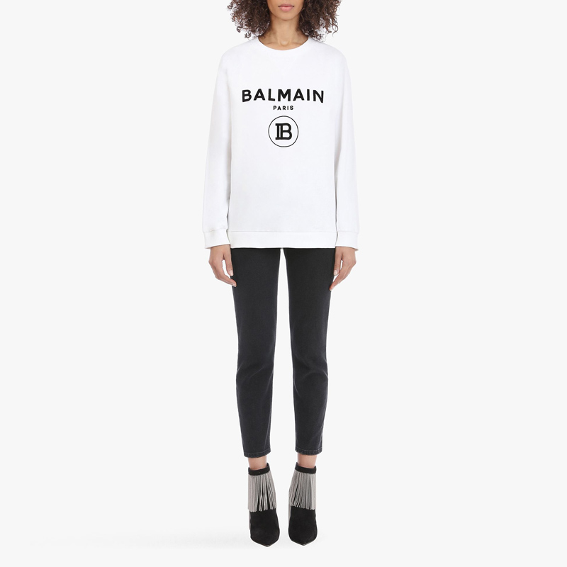 【19秋冬新款】BALMAIN/巴尔曼 女士logo卫衣 SF13602 J163 EAB/ GAB