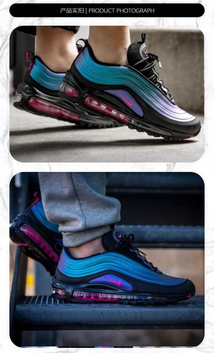 nike/耐克 air max 97 og 子弹休闲 女士跑步鞋 cd9005-001