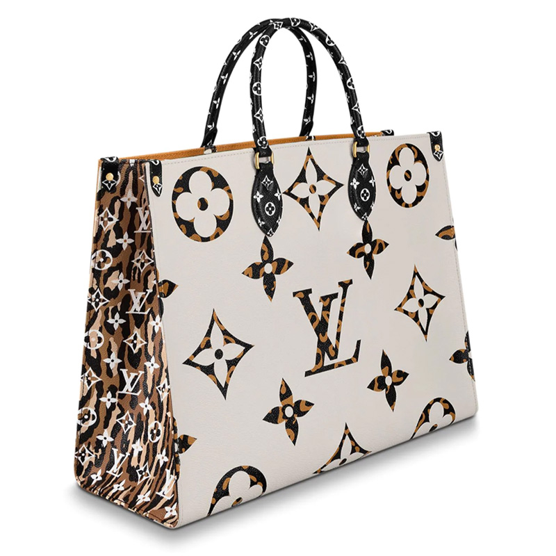 louis vuitton/路易威登lv女包onthego大老花拼色单肩手提包 m44675