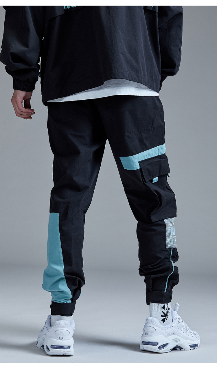 guuka潮牌 束脚裤 男 裤子 运动裤 青少年 工装 休闲裤 嘻哈 撞色