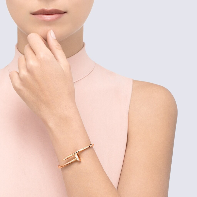 【包税】cartier/卡地亚 juste un clou 18k金玫瑰金钻石手镯 b604