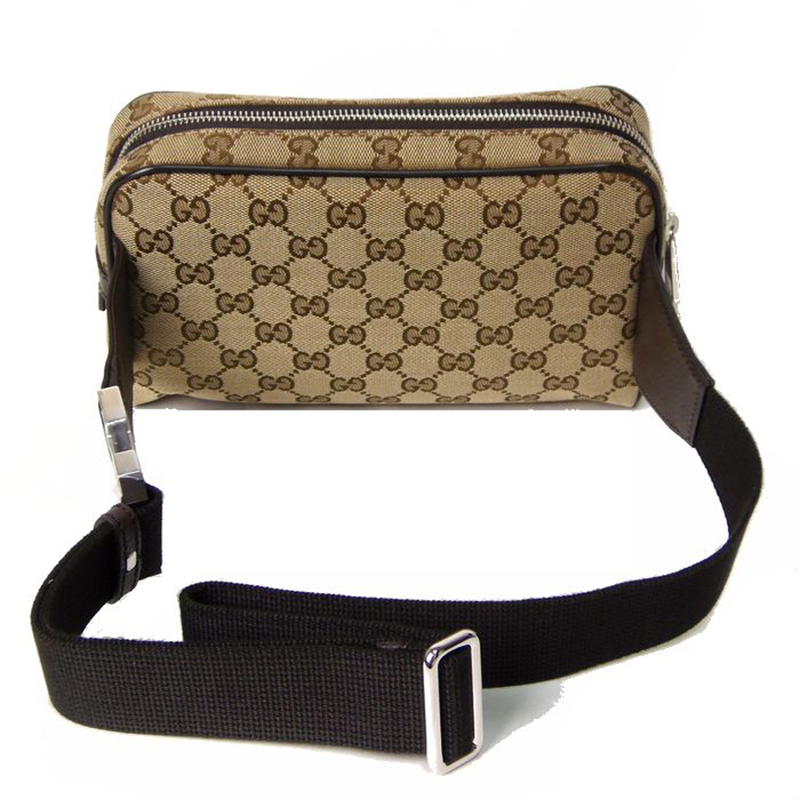 (预售款)gucci/古驰男包 男士logo印花帆布腰包 胸包 449174