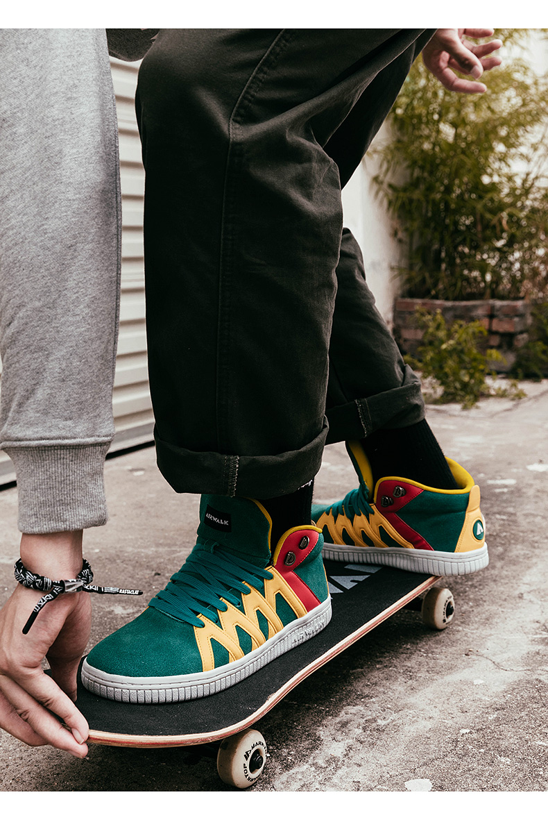 airwalk 休闲运动鞋男 高帮撞色板鞋 aw194m70ec57