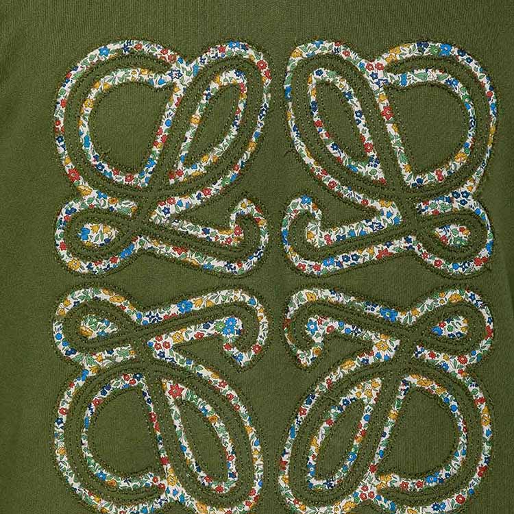 19秋冬 loewe/罗意威 男士军绿色圆领白色图案卫衣 h6299350pc 4430