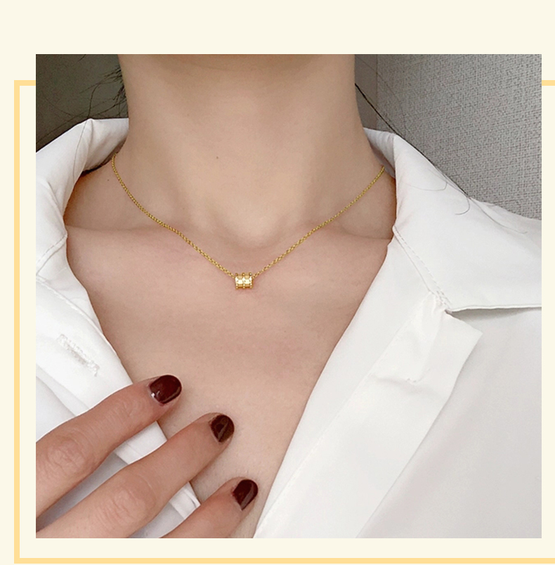 cgc/cgc中银金行 彩金项链18k金项链小蛮腰玫瑰金色彩金锁骨链正品au