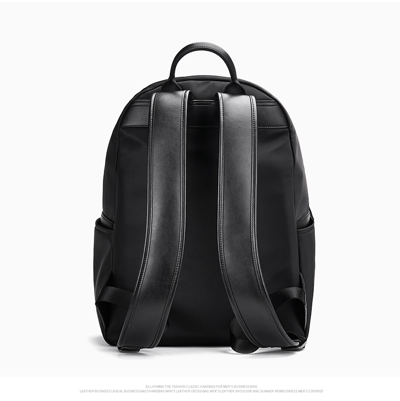 elle/elle homme 男士新款背包情侣款双肩背包布包大容量青年书包电脑