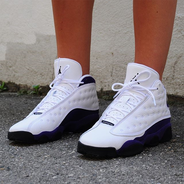 nike/耐克 19秋冬 情侣款 aj13 白紫 紫金湖人 nike air jordan 13
