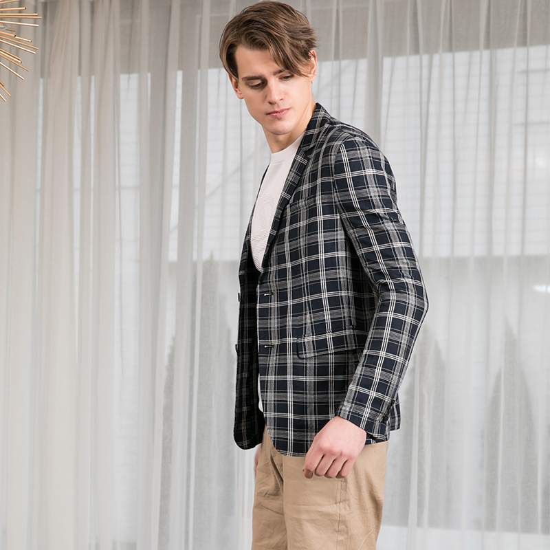 laroche/姬龙雪2019年秋冬新款姬龙雪秋季时尚纯色男士西服外套男装