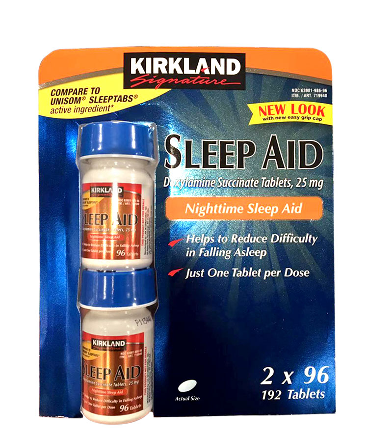【包邮包税】kirkland/柯克兰 sleep aid辅助睡眠96粒*2瓶装共192粒