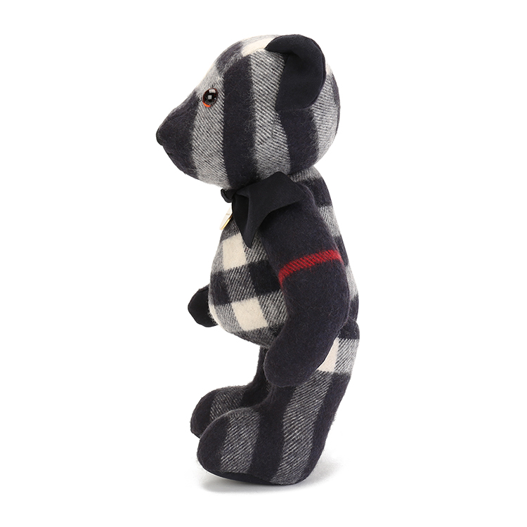 burberry/博柏利羊绒羊毛格纹小熊公仔四肢转动灵活可坐立