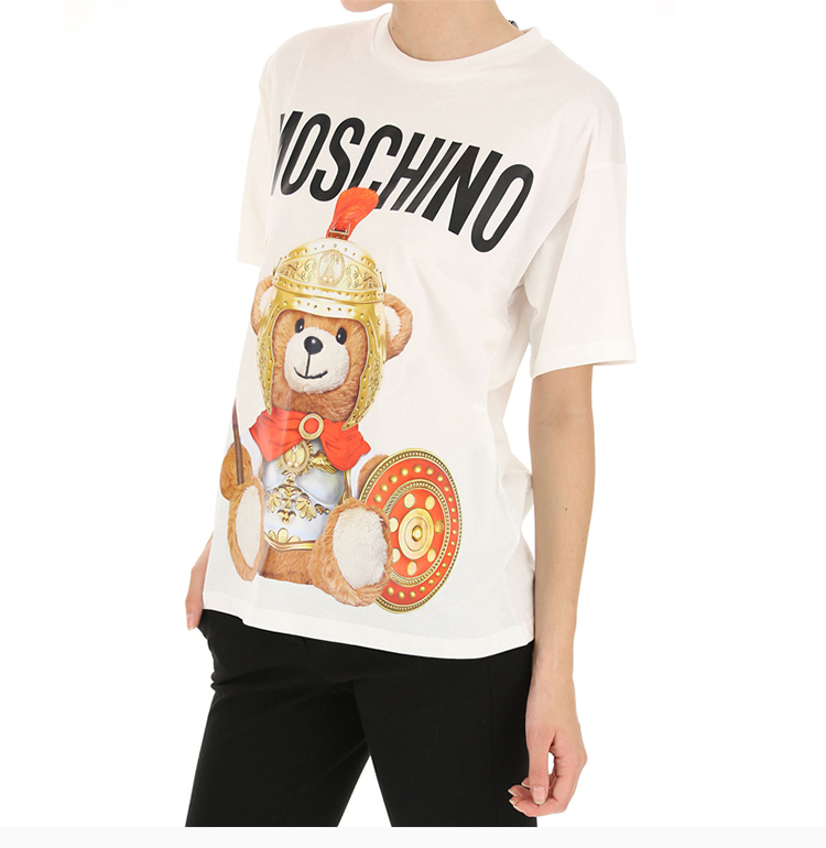【包税】 moschino/莫斯奇诺 泰迪熊罗马战士t恤 女士小熊印花棉质