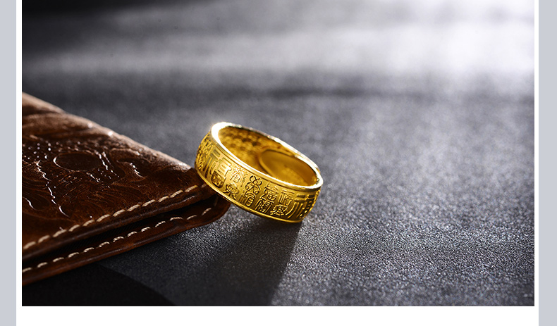 chow tai seng/周大生黄金戒指正品足金999百福指环首饰时尚新款结婚