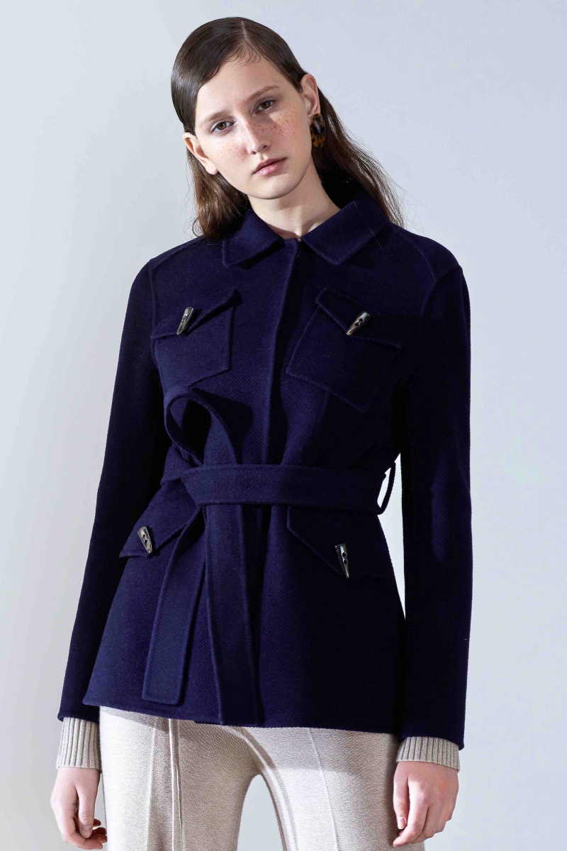 【designer womenwear 19秋冬新品】kanoe/kanoe 牛角装饰猎装外套