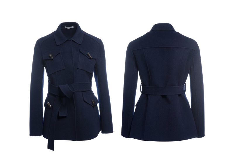 【designer womenwear 19秋冬新品】kanoe/kanoe 牛角装饰猎装外套