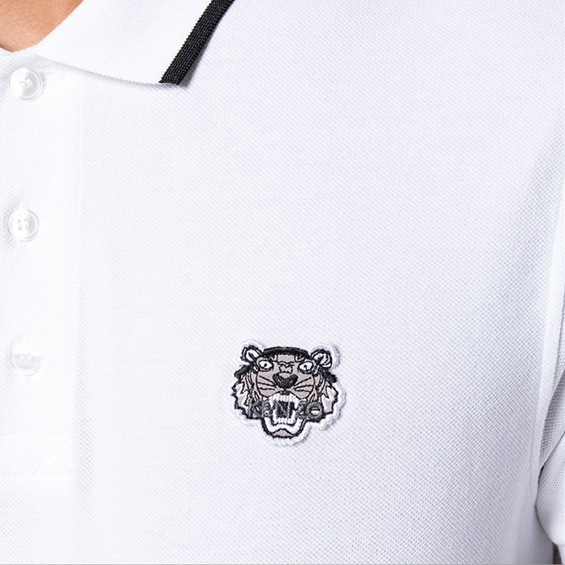 【kenzo高田贤三 男士短袖t恤】kenzo/高田贤三 男士白色纯棉虎头刺绣