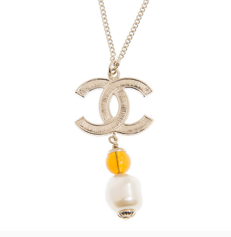 chanel 香奈儿 女士金色经典cc吊坠项链 ab1491-gpbrn