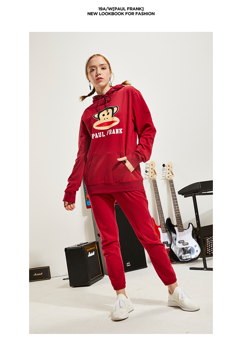 paulfrank大嘴猴卫衣女大嘴猴女士卫衣大嘴猴服装19秋冬连帽卫衣女