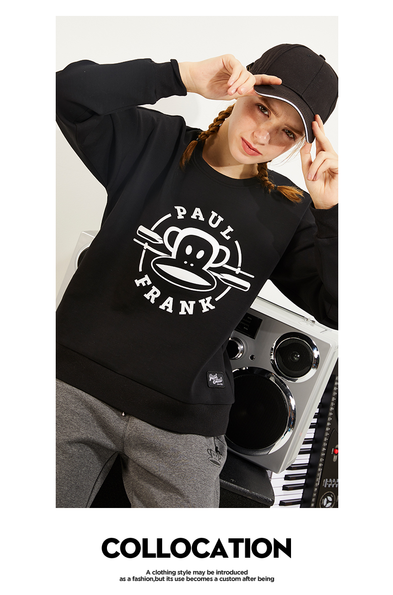 paul frank大嘴猴卫衣女大嘴猴女士卫衣大嘴猴服装19秋冬 无帽卫衣女