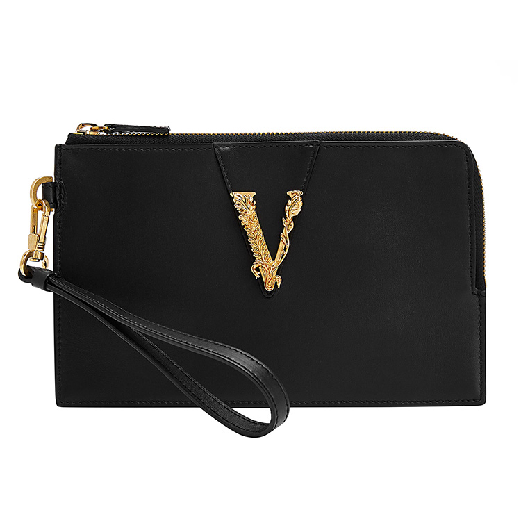 【19秋冬】versace/范思哲 virtus系列秀款黑色女士手拿包dp8g975v-d7