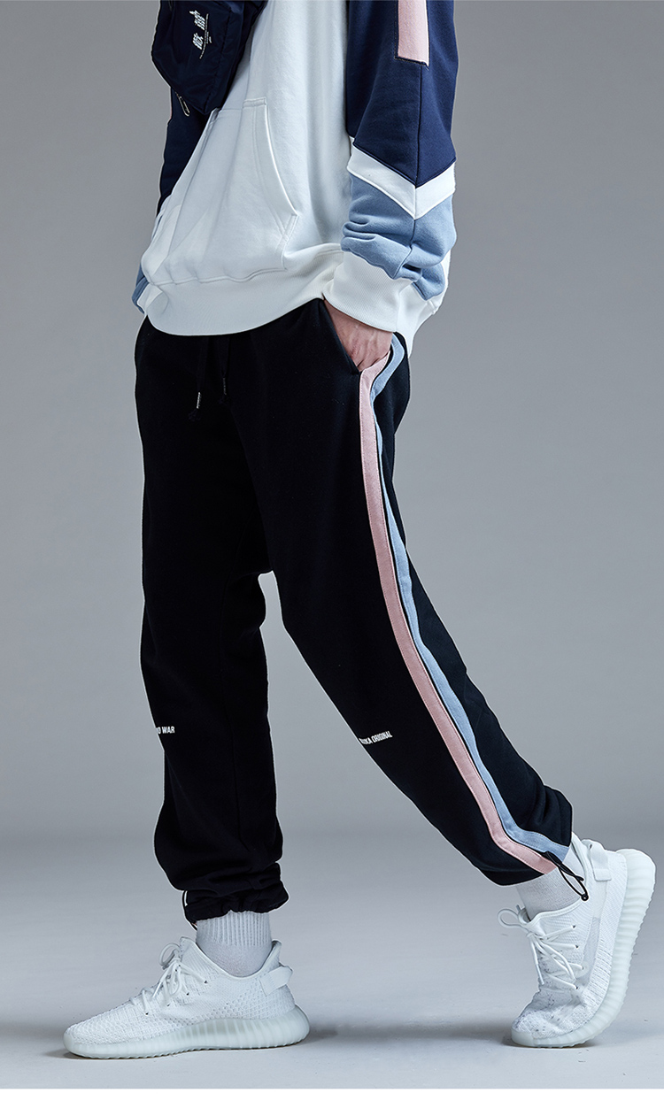 guuka潮牌 裤子潮 卫裤 男士 运动裤 松紧裤 黑色裤子 秋冬裤子