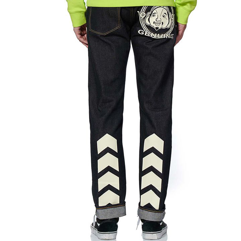 evisu/惠美寿 福神 19秋冬 佛头印花修身男士牛仔裤2010版型 男士