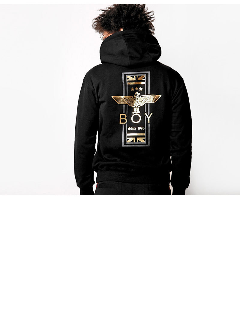 boy london(boy london) 黑色棉质男士休闲连帽卫衣 s