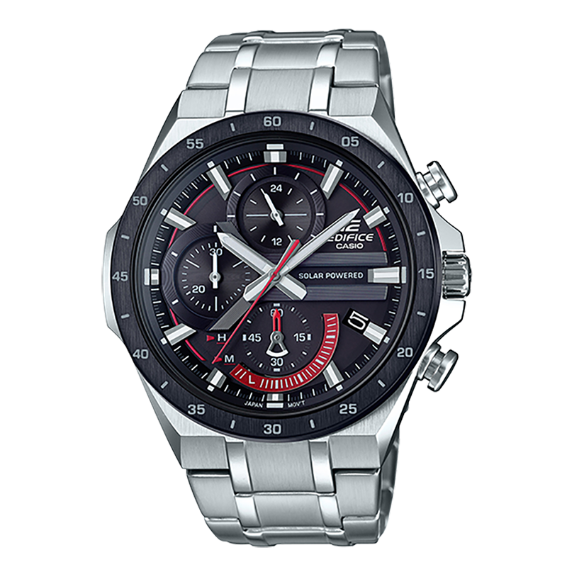 casio/卡西欧 ef系列 银色 太阳能 防水 不锈钢 矿物玻璃 太阳能 腕表