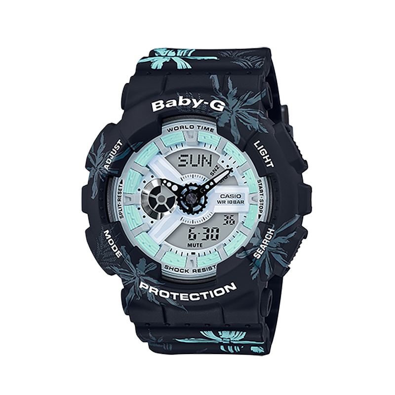 casio/卡西欧 baby-g系列 海滩风 100 米防水 树脂 运动腕表ba-110cf