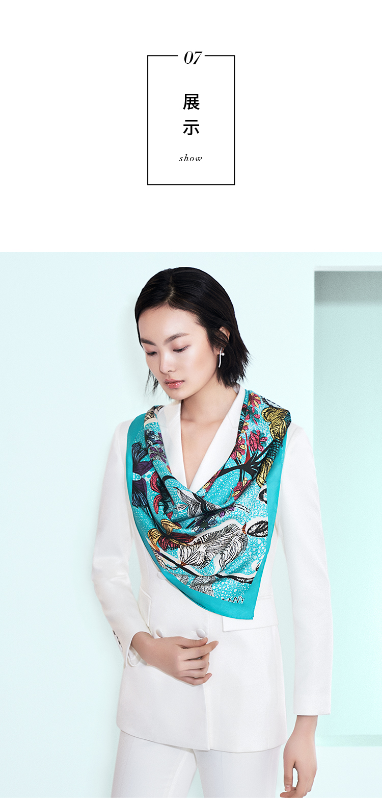 【wensliwensli 丝巾】wensli/wensli 双面印花大方巾-镜花一梦 双面