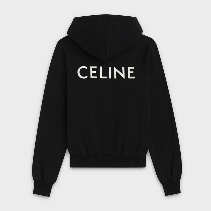 【19年秋冬】celine/赛琳 女士后背logo黑色棉质连帽卫衣 2y0069 17g