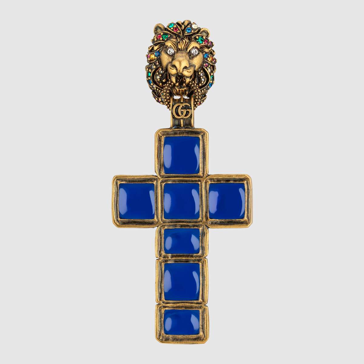 gucci 19秋冬女士单边狮头十字架耳环 578787 i6656 8498 1周左右发货