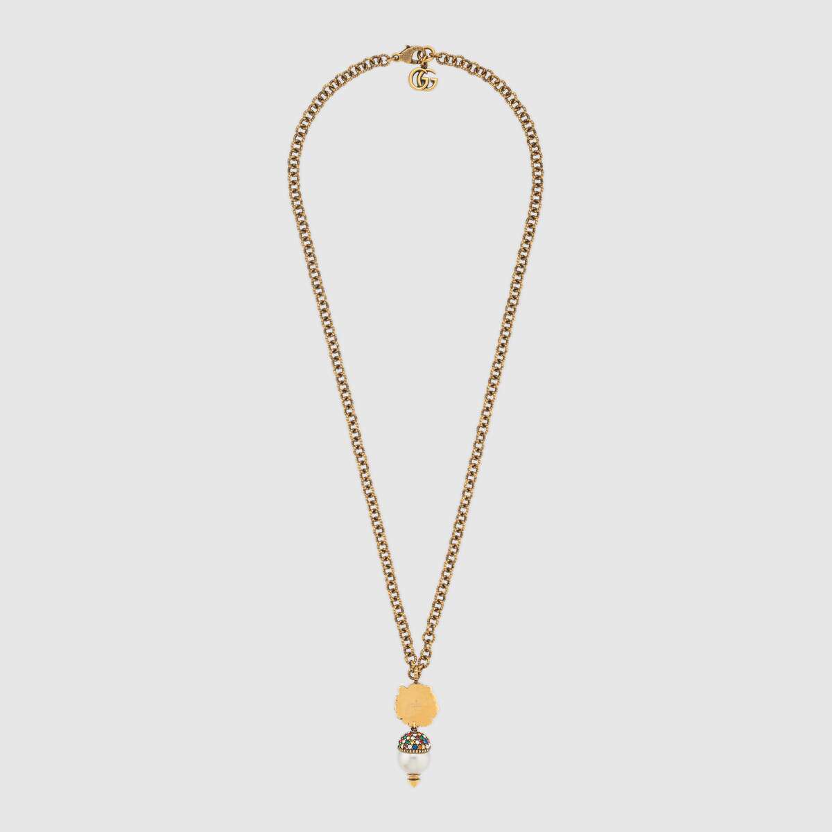 gucci 19秋冬女士饰珍珠狮头项链 583635 i4762 8516 1周左右发货