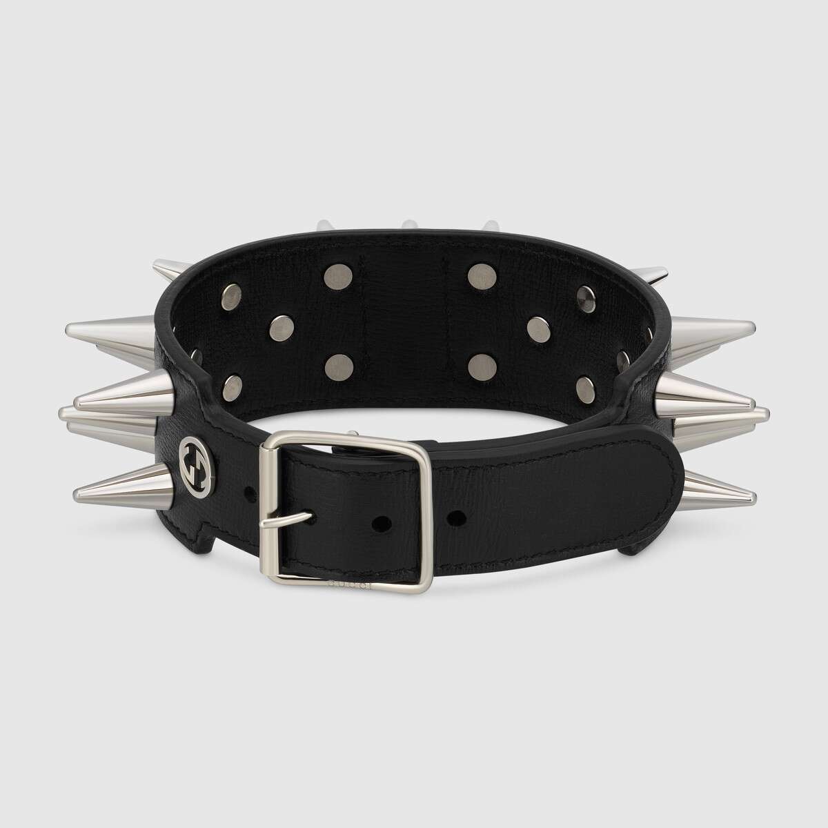 gucci 19秋冬男士饰铆钉皮革项圈项链 596016 i4428 8127 1周左右发货