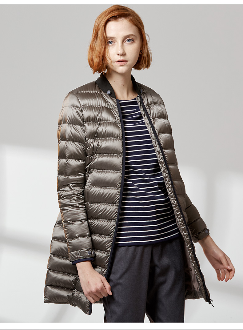 法国lafuma乐飞叶秋冬户外保暖时尚鹅绒羽绒服女中长款lfju9cy96